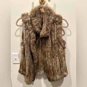 Fur Vest in Brown and Tan